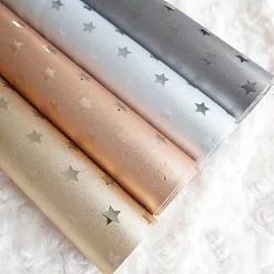 Отрез экокожи 30х67 см "Текстурный. Звезды золотые" (Pty Италия)