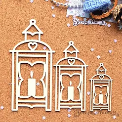 Шейкер "Новогодние гномы. Фонарь со свечой маленький", 5х10 см (ScrapMania)