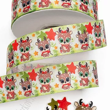 Лента репсовая "Олененок", ширина 2,5 см, длина 1 м