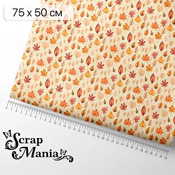 Отрез ткани 75х50 см "Художница Осень. Рыжее вдохновение" (ScrapMania)