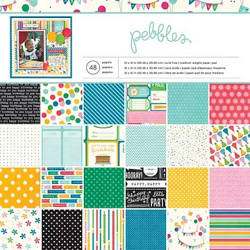 Набор бумаги 30х30 см "Birthday wishes. Загадай желание", 48 листов (Pebbles)