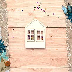 Чипборд "Имбирное Рождество. Шейкер. Дом с двумя окнами. Маленький" (ScrapMania)