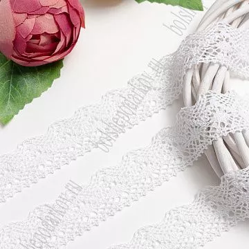 Кружево хлопковое "Белое", ширина 2,5 см, длина 1 м