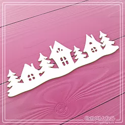 Чипборд "Домики в лесу", 3,5х11,1 см (СкрапМагия)