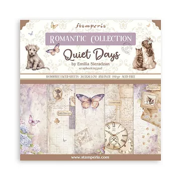 Набор бумаги 20х20 см "Quiet Days", 10 листов (Stamperia)