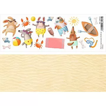 Лист с картинками 10х30 см "Пляж" (ScrapMania)