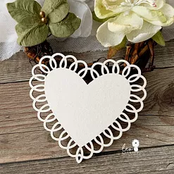 Украшение из чипборда "Сердце ажурное 2" (LeoMammy)