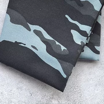 Отрез ткани 36х50 см "Камуфляж черно-голубой" (КМФ)