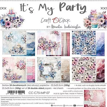Набор бумаги 20х20 см "It's my party", 24 листа (CraftO'clock)