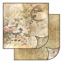 Бумага "Букет и часы" (Stamperia)