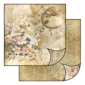 Бумага "Букет и часы" (Stamperia)
