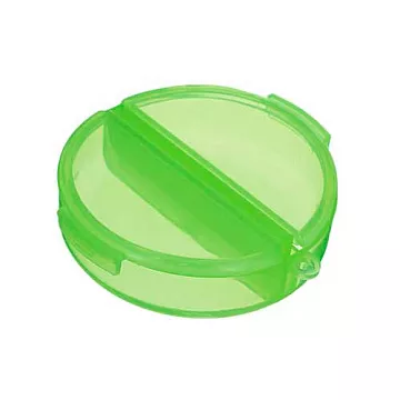 Контейнер круглый, 2 секции, цвет салатовый