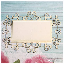 Украшение из чипборда "Рамка прямоугольная. Завитки 2" (GoldenHands)