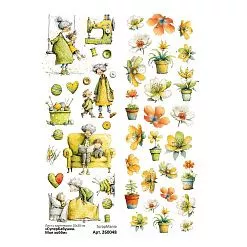 Лист с картинками 10х30 см  "СуперБабушка. Мое хобби" (ScrapMania)