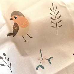 Отрез ткани 79х50 см "Птички с желудями" (Cotton)
