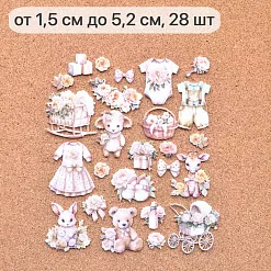 Набор тканевых высечек "Плюшевые малыши", 28 шт (ScrapMania)