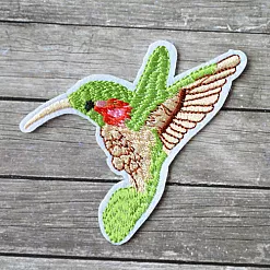 Термонаклейка с вышивкой "Тропическая птица. Колибри"