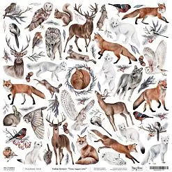 Набор бумаги 30х30 см "Тихо падал снег", 14 листов (PaperHome)