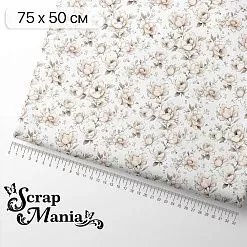 Отрез ткани 75х50 см "Маленькая королева. Цветочки" (ScrapMania)