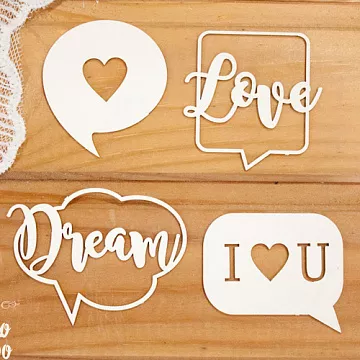 Набор украшений из чипборда "Мысли о любви" (Просто небо)