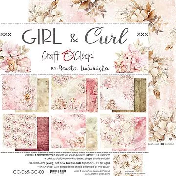Набор бумаги 30х30 см "Girl & Curl", 6 листов (CraftO'clock)