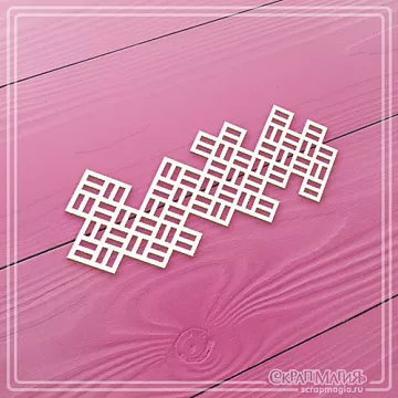 Чипборд "Решетка. Фоновый элемент с прямоугольниками", 8,2х3,4 см (СкрапМагия)