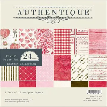 Набор бумаги 30х30 см "Smitten. Влюбленный", 24 листа (Authentique)