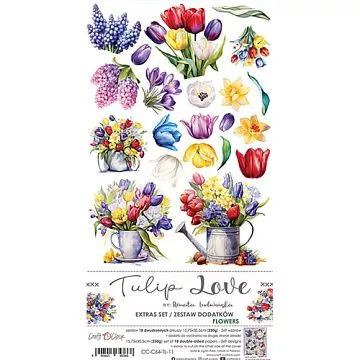Набор бумаги 30х15 см "Tulip love. Flowers", 18 листов (CraftO'clock)