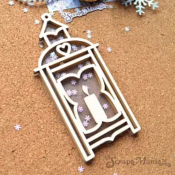 Шейкер "Новогодние гномы. Фонарь со свечой большой", 6,5х13 см (ScrapMania)