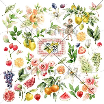 Бумага 30х30 см "Вкус лета. Для вырезания" (Summer Studio)