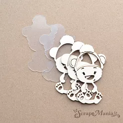 Шейкер "Новогодняя Ванилька. Мишка. Маленький", 3,7х6 см (ScrapMania)