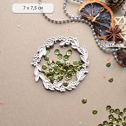 Шейкер "Новогодняя Ванилька. Венок. Маленький", 7х7,5 см (ScrapMania)