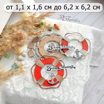 Нож "Море. Спасательный круг с якорем", 6,2х6,2 см (ScrapMania)