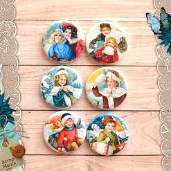 Набор фишек "Дети зимой" (Scrapmania)