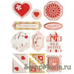 Набор объемных наклеек "Любовные записки" (Making Memories)