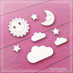 Набор украшений из чипборда "Солнце, луна" (СкрапМагия)