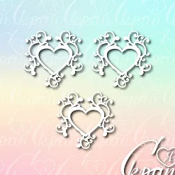 Чипборд "Сердца с ажуром", 4,5х4,4 см (LeoMammy)
