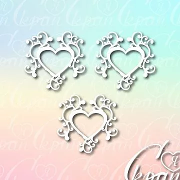 Чипборд "Сердца с ажуром", 4,5х4,4 см (LeoMammy)