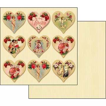 УЦЕНКА Бумага "Будь моим Валентином" (Stamperia)
