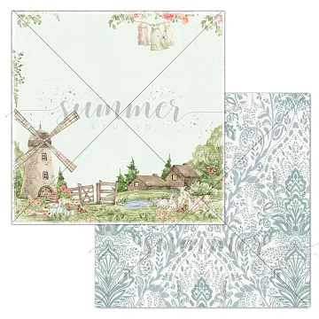 Бумага 30х30 см "Деревенские мотивы. Жизнь в деревне" (Summer studio)