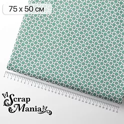 Отрез ткани 75х50 см "Рождество у волшебников. Изумрудные снежинки" (ScrapMania)