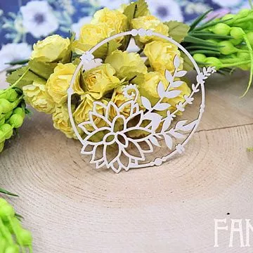 Украшение из чипборда "Рамка с цветами 1618" (Fantasy)