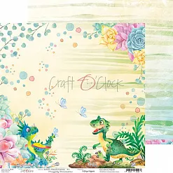 Бумага 30х30 см "Dino adventures 01" (CraftO'clock)
