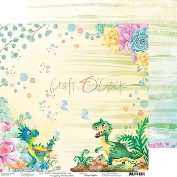 Бумага 30х30 см "Dino adventures 01" (CraftO'clock)