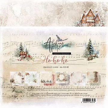 Набор бумаги 20х20 см "Ho Ho Ho", 12 листов (Alchemy of Art)