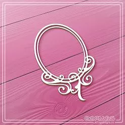 Чипборд "Овальная рамка с завитками 4", 5х7,7 см (СкрапМагия)