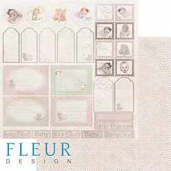 Бумага "Наш малыш девочка. Теги" (Fleur-design)