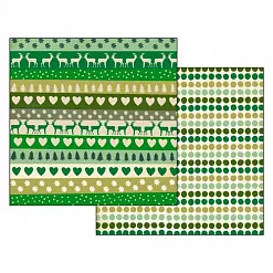 УЦЕНКА Бумага "Северный край. Бордюры в зеленом" (Stamperia)