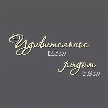 Украшение из чипборда - надпись "Удивительное рядом" (Россия Е)