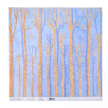 Бумага с глиттером 29х30,5 см "Сказочный лес" (АртУзор)